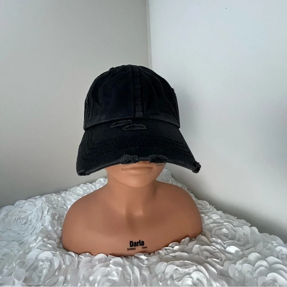 Kbethos Black Distressed Style‎ Ponytail Ball Cap Sporty Travel - Picture 2 of 13